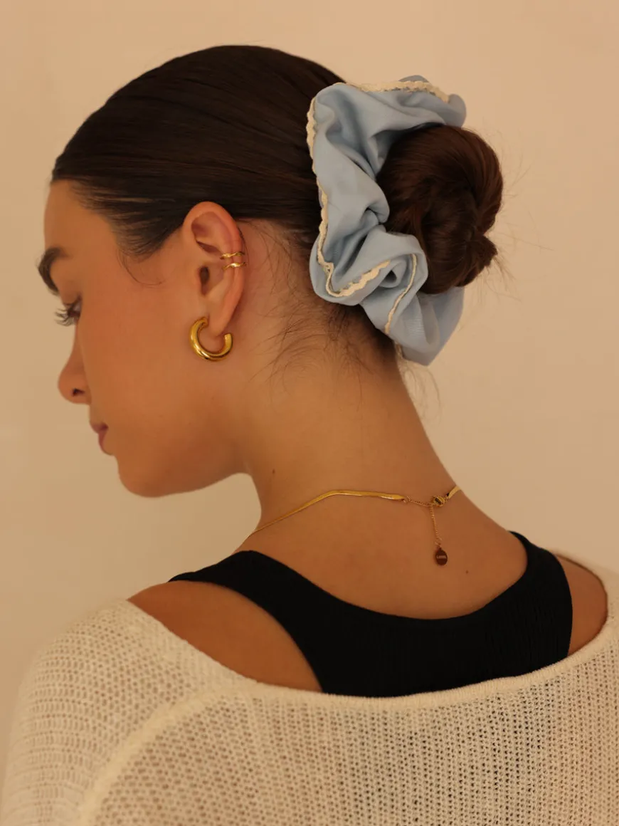 Lace Breeze Blue Scrunchie