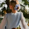 Lace Breeze Navy-striped Scrunchie