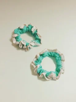 Lace Kiss Set Scrunchie Bright Blue