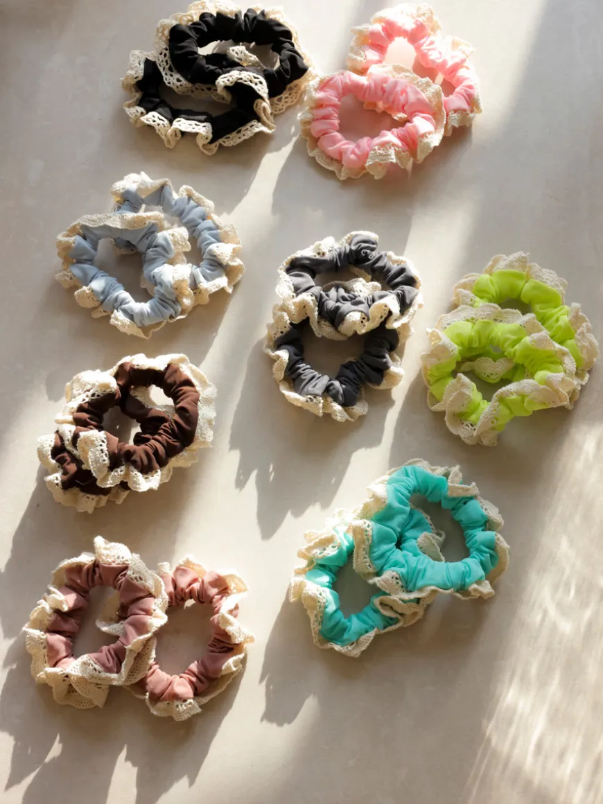 Lace Kiss Set Scrunchie Light Blue