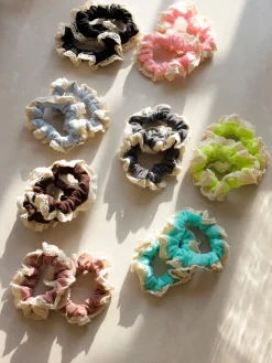 Lace Kiss Set Scrunchie Peach Pink