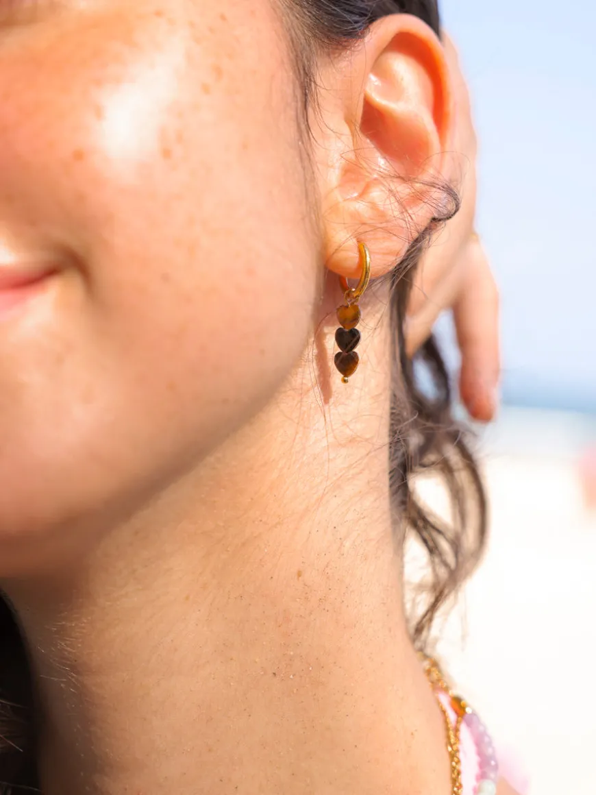 Love Droplets Tiger's Eye Ohrringe