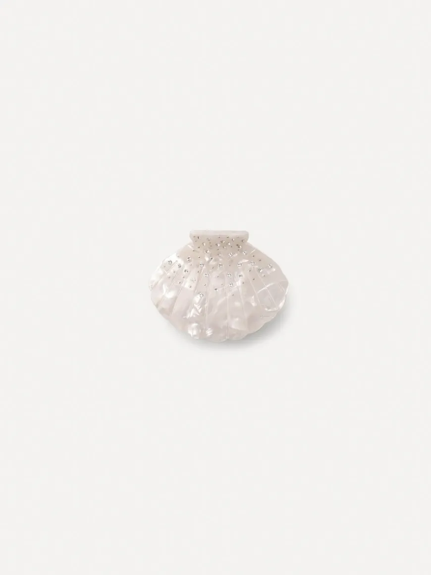 Lustrous Shell White Haarklammer