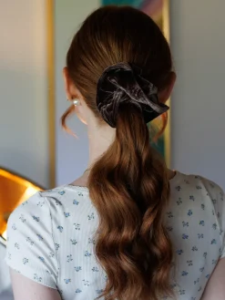Luxe Velvet Brown Scrunchie