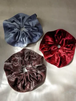 Luxe Velvet Brown Scrunchie