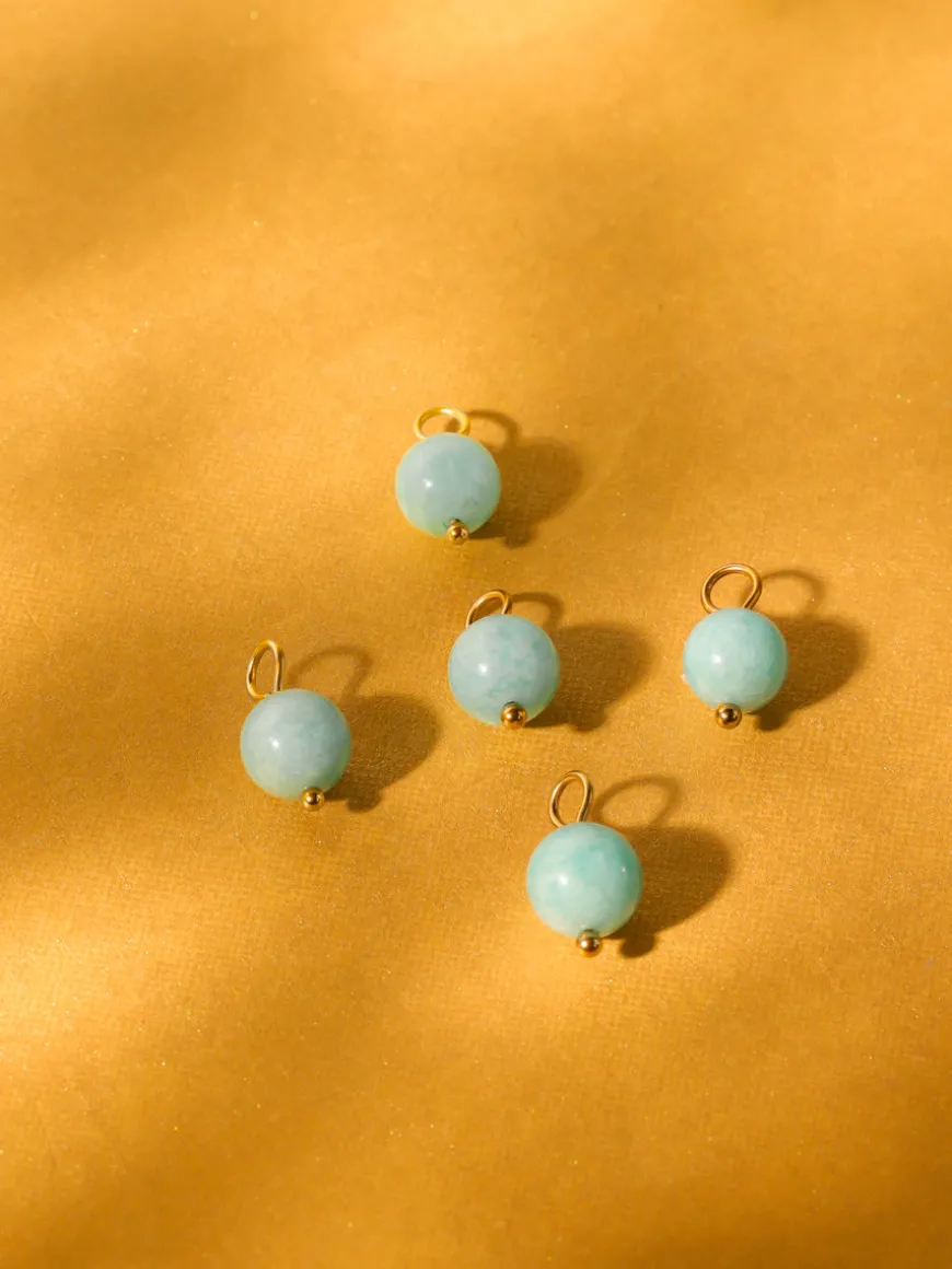 8,7mm Cream Green Ohrring-Charm