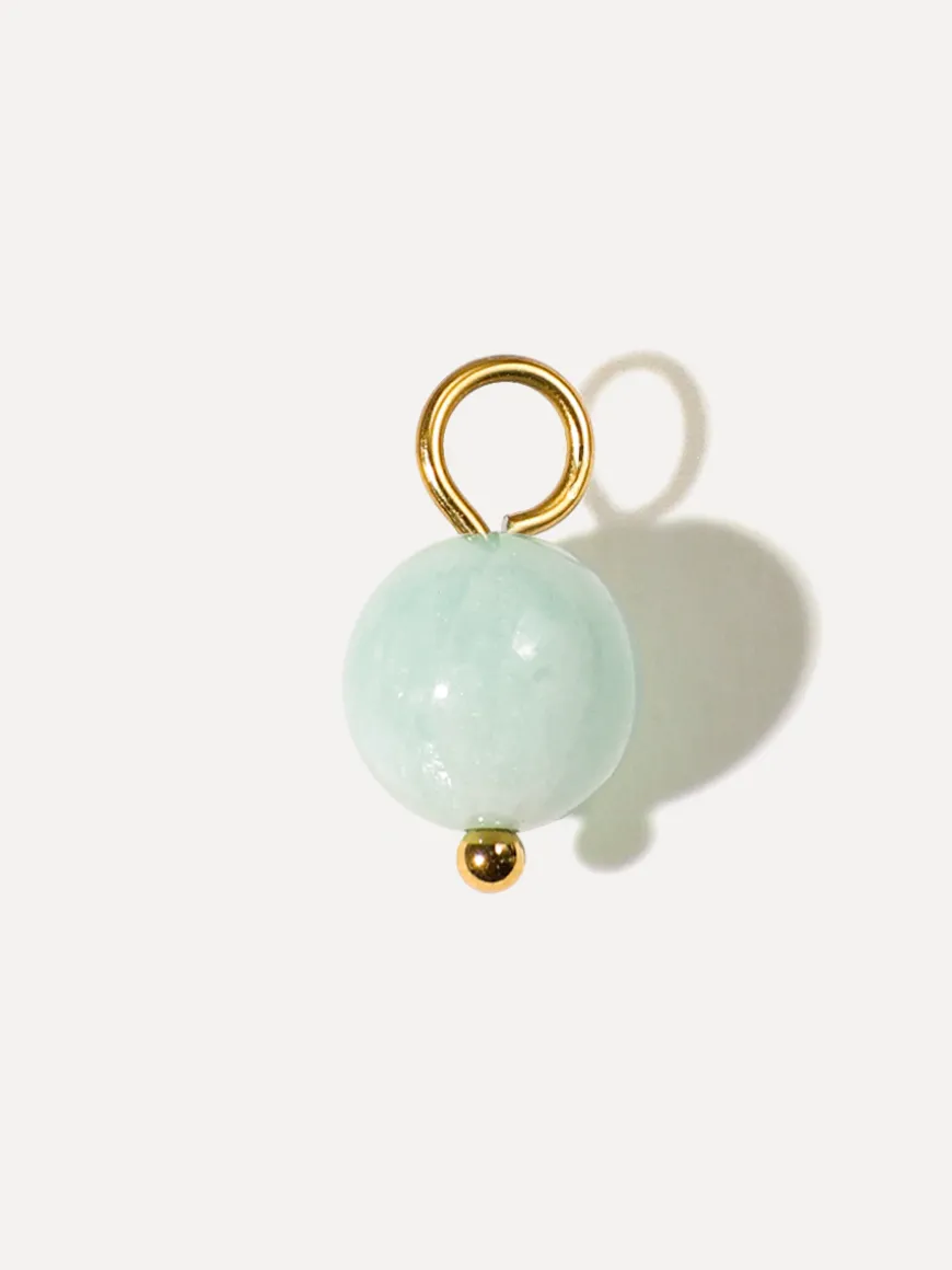 8,7mm Cream Green Ohrring-Charm