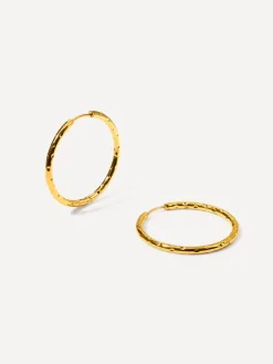 35MM TEXTURED HOOPS LARGE OHRRINGE