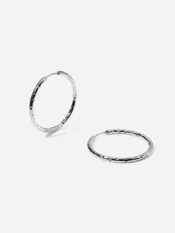 35MM TEXTURED HOOPS LARGE OHRRINGE