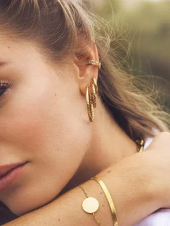 35MM TEXTURED HOOPS LARGE OHRRINGE
