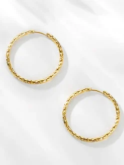 35MM TEXTURED HOOPS LARGE OHRRINGE