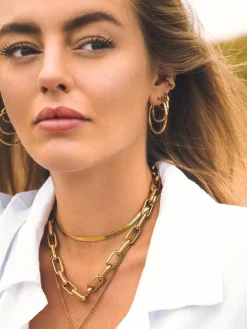 35MM TEXTURED HOOPS LARGE OHRRINGE