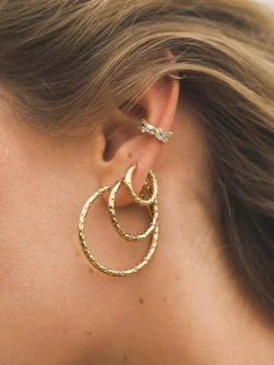 35MM TEXTURED HOOPS LARGE OHRRINGE