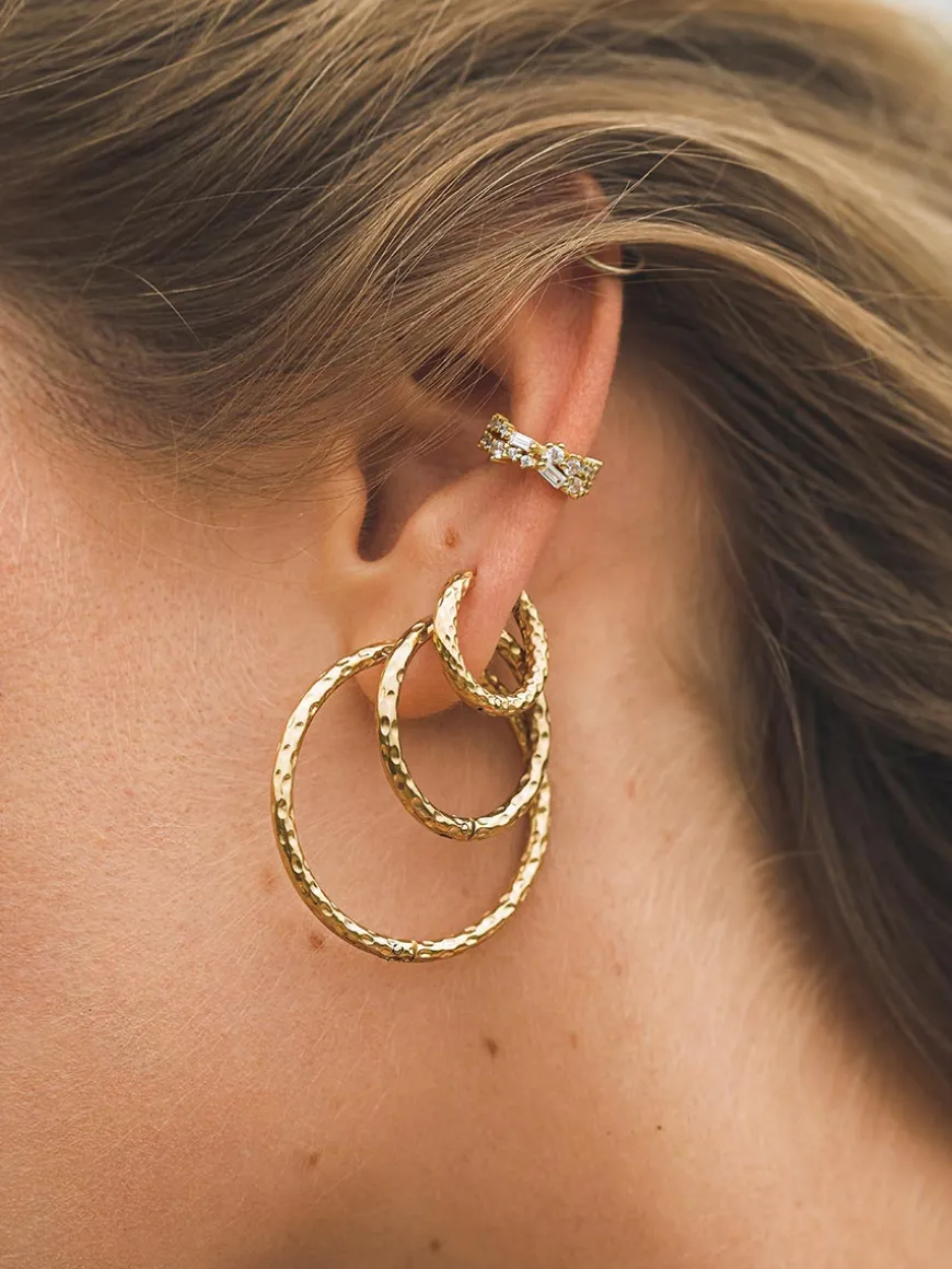 35MM TEXTURED HOOPS LARGE OHRRINGE