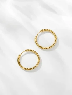 25MM TEXTURED HOOPS MEDIUM OHRRINGE