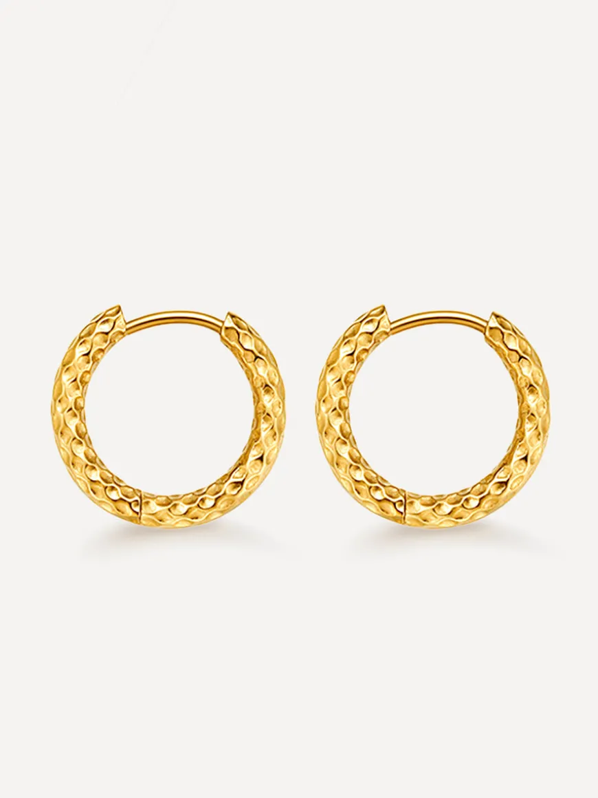 16mm TEXTURED HOOPS SMALL OHRRINGE