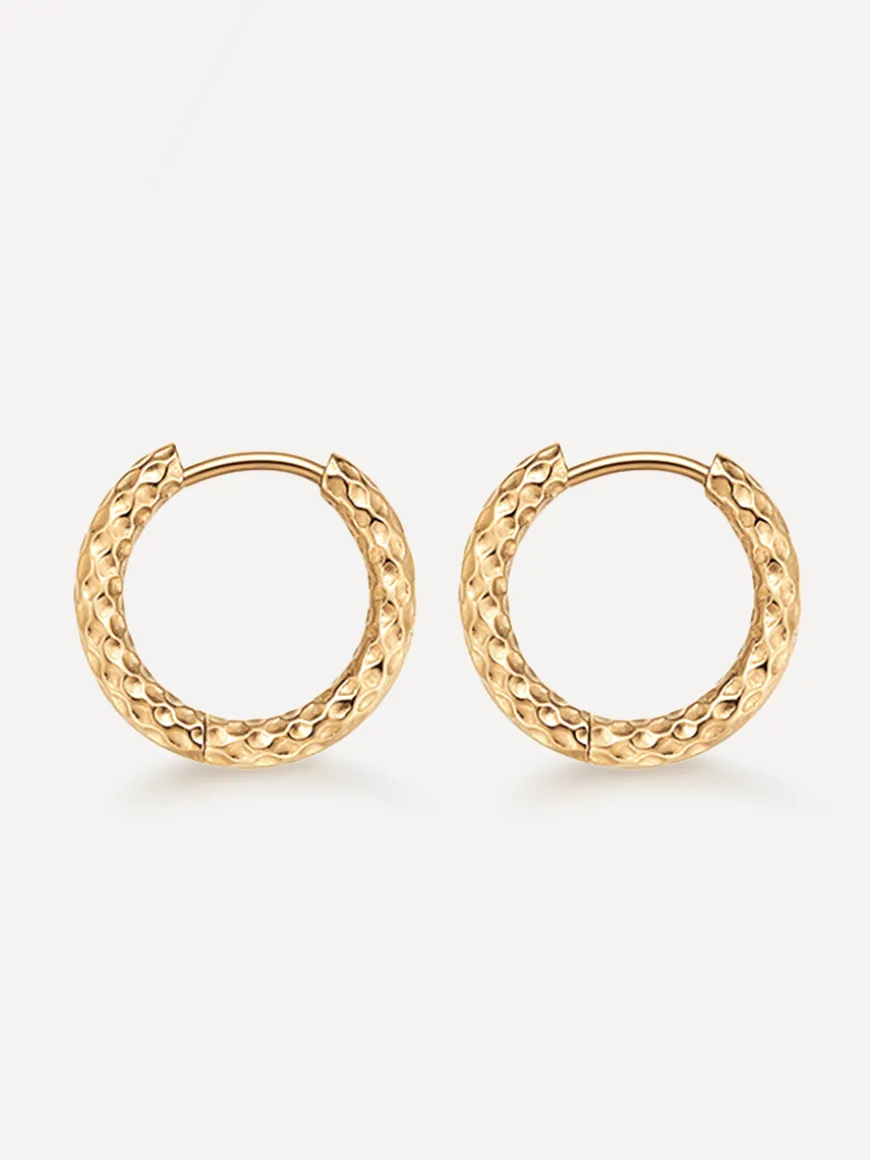 16mm TEXTURED HOOPS SMALL OHRRINGE