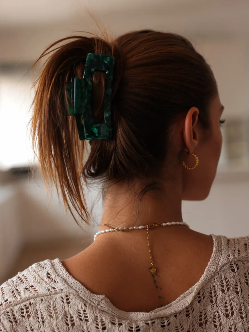 Modern Style Haarklammer Dark Green