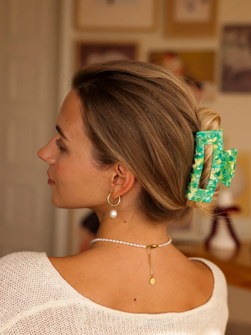 Modern Style Haarklammer Green-yellow