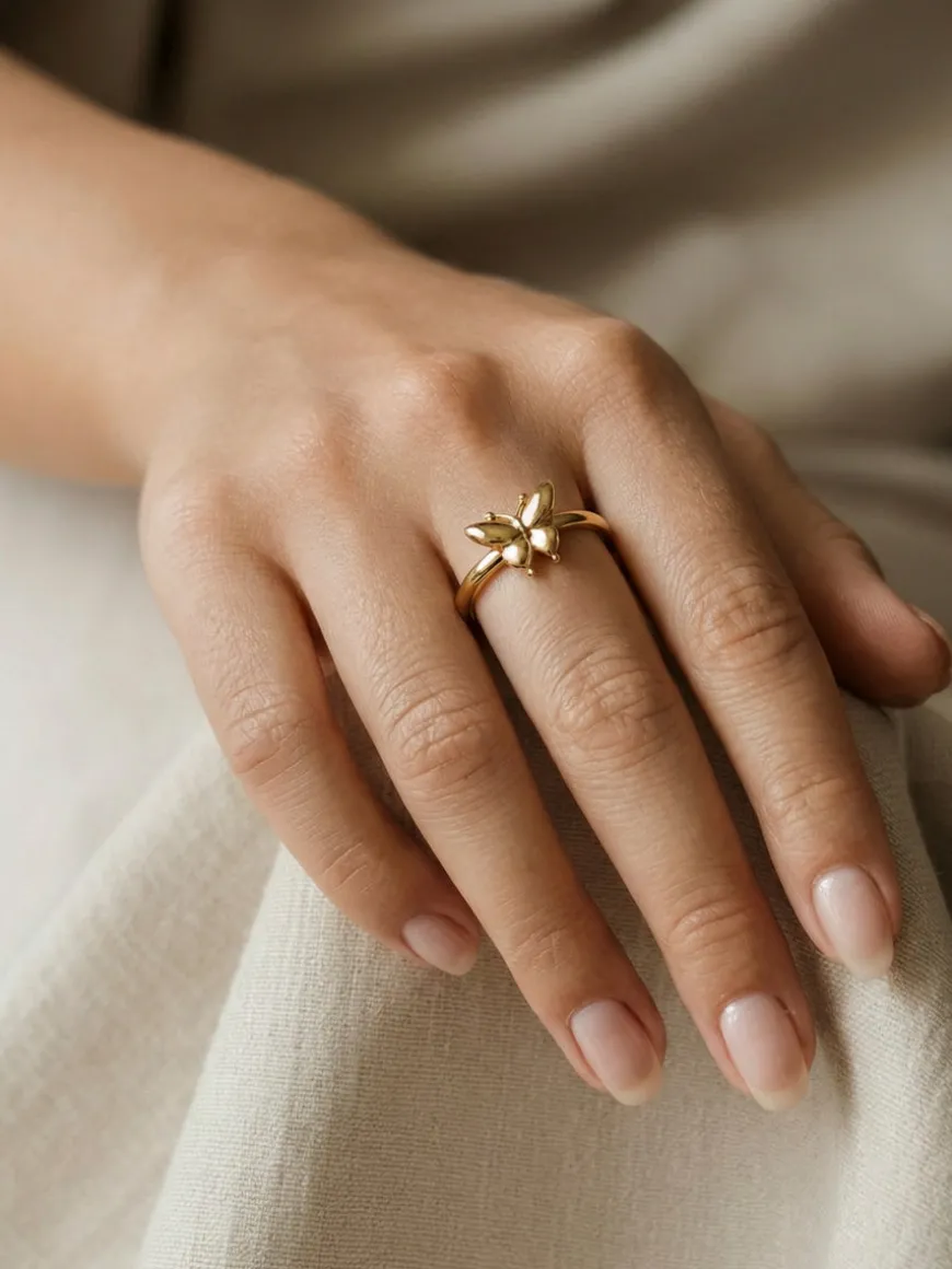Moonlit Butterfly Ring