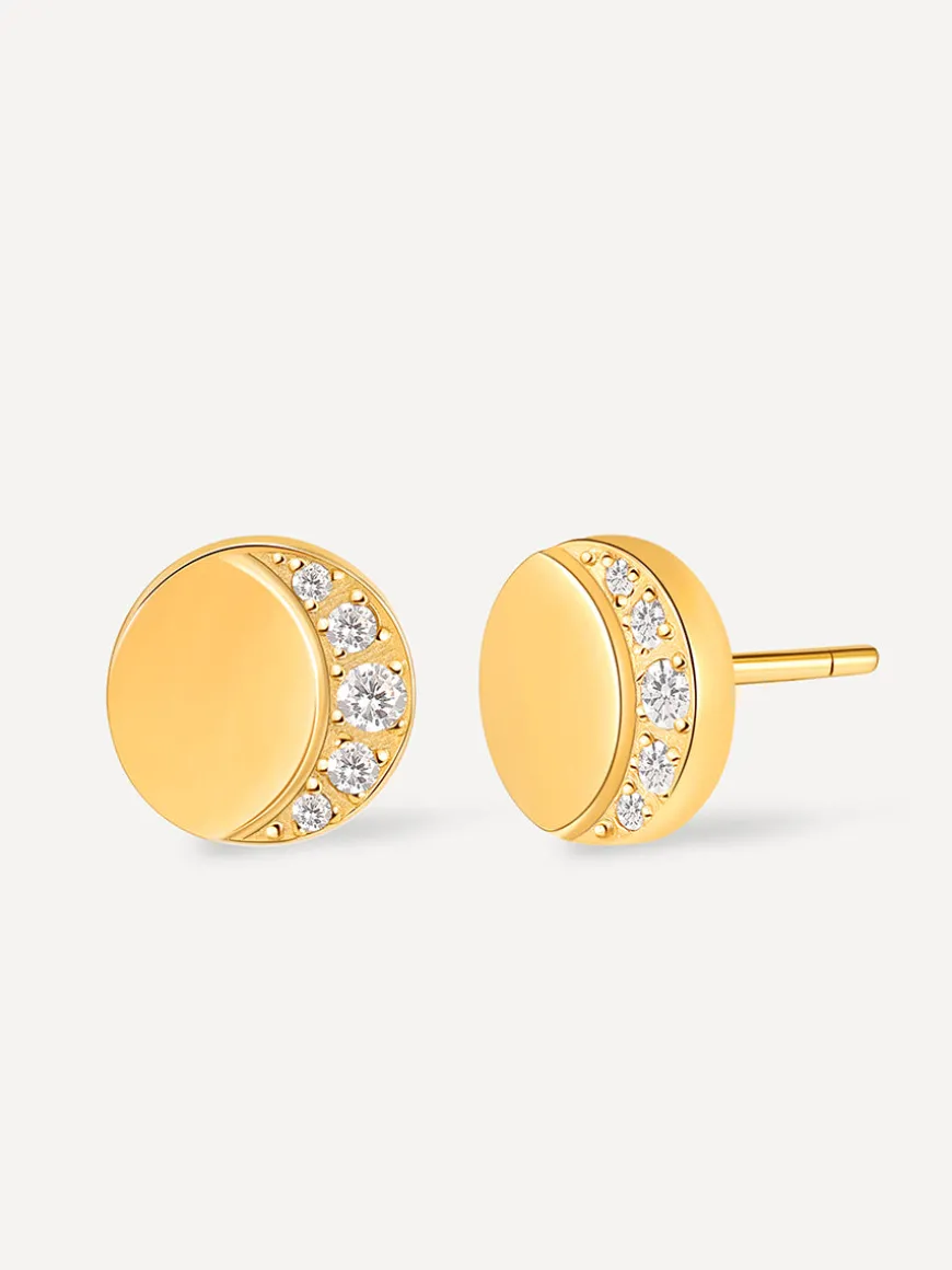 Moon Phase Crescent Light Stud Ohrringe
