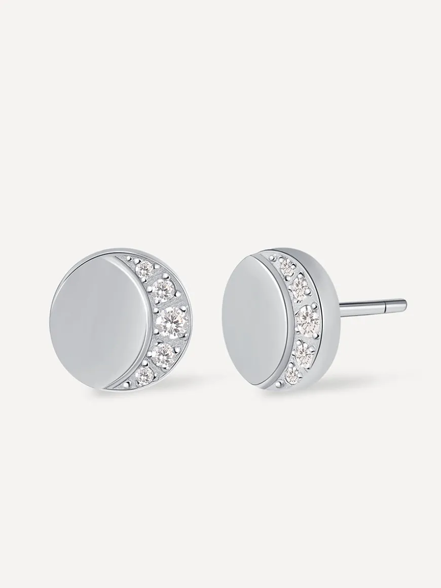 Moon Phase Crescent Light Stud Ohrringe