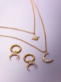 Moon Phase N Star Double Layer Kette