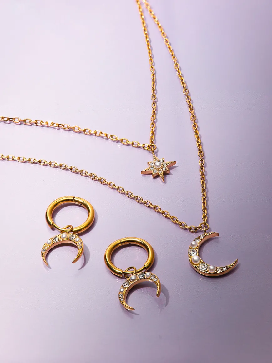 Moon Phase N Star Double Layer Kette