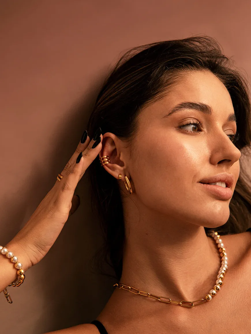 Moon Phase Trio Plain Earcuff