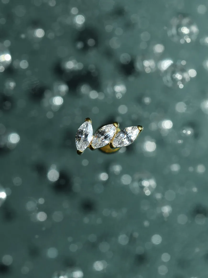 Pave Leaf Titan Piercing