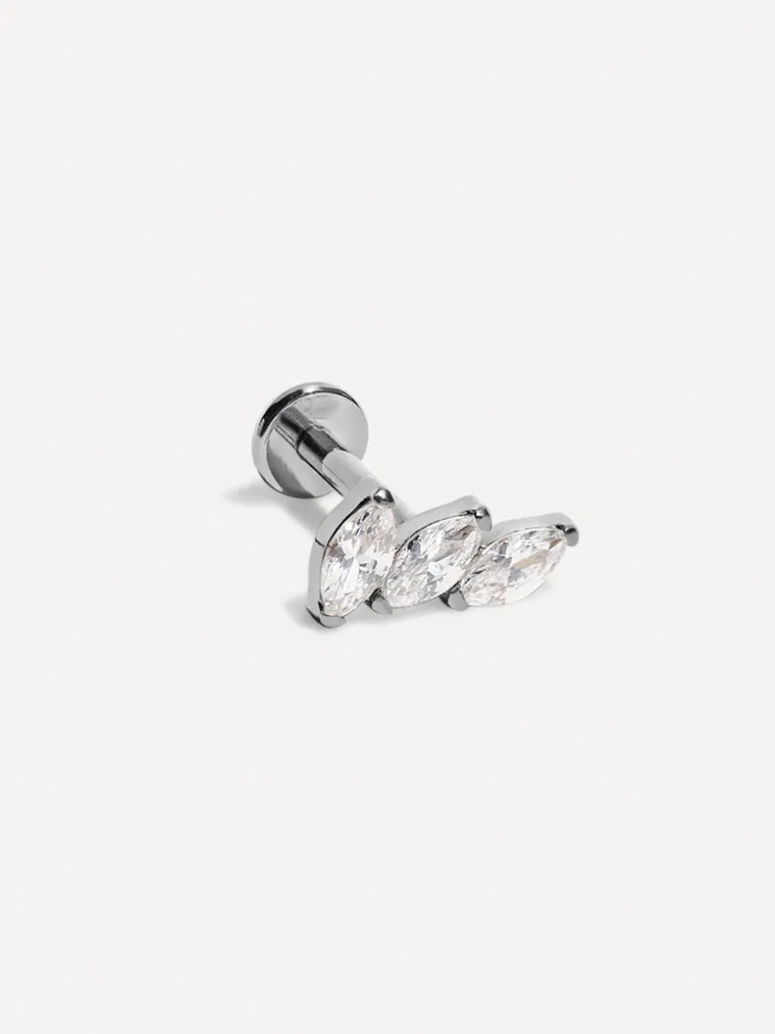 Pave Leaf Titan Piercing