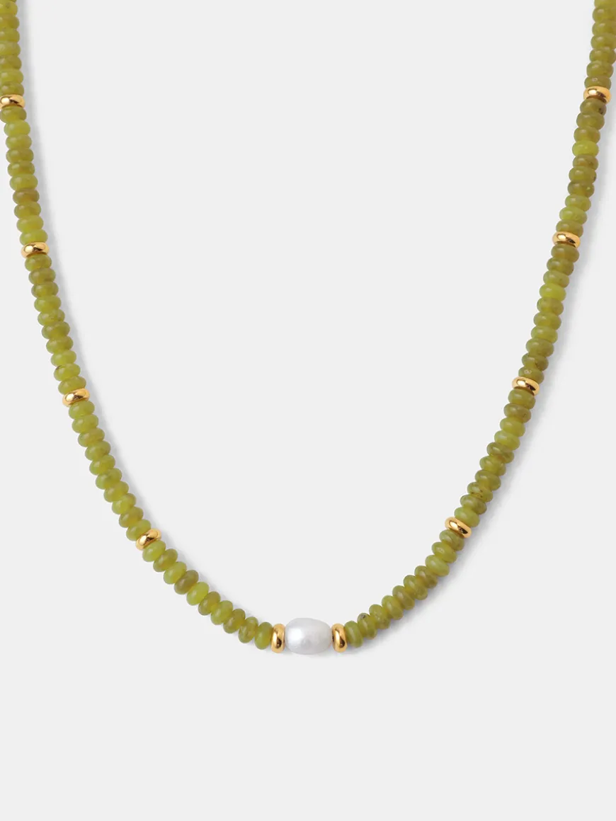 Pearl Dawn Dark Green Kette