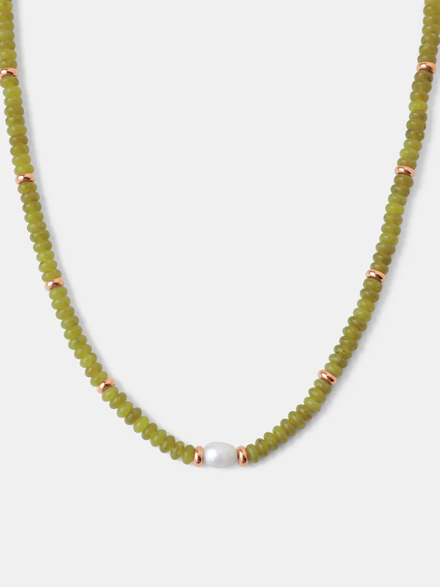 Pearl Dawn Dark Green Kette