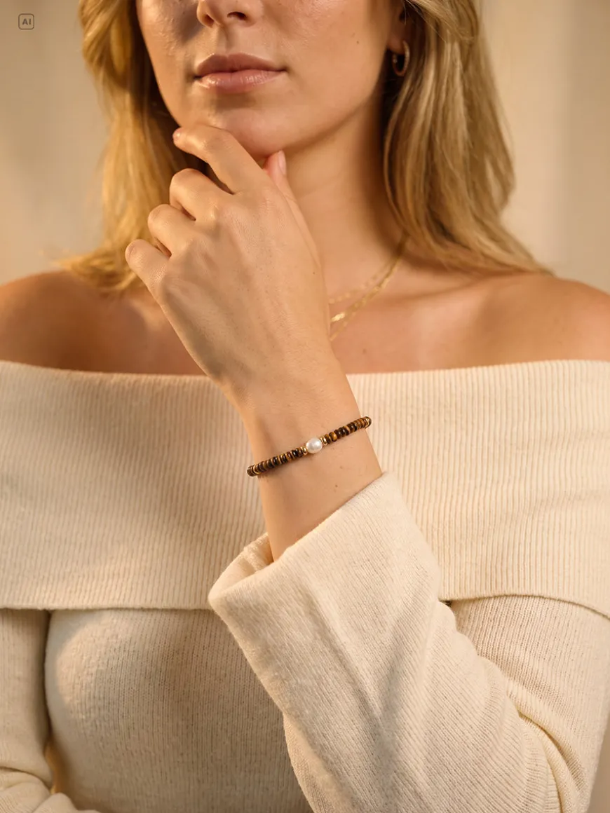 Pearl Dawn Tiger's Eye ARMBAND