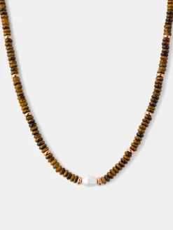 Pearl Dawn Tiger's Eye Kette
