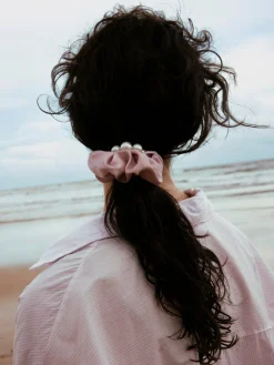 Pearl Elegance Blue Scrunchie