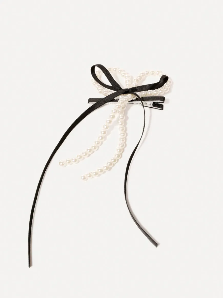 Pearl Ribbon Hairclip