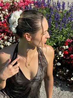 Puffy Lace Scrunchie White