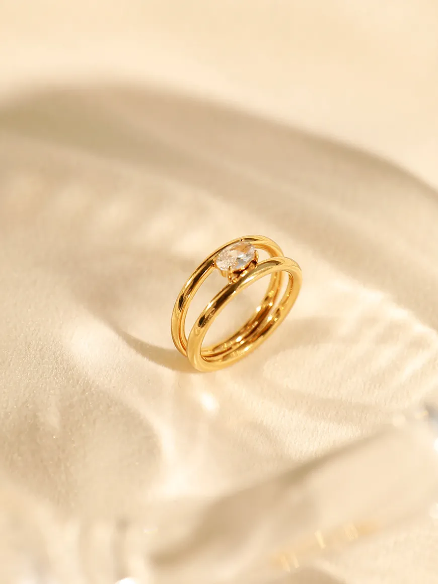 Sea and Sky Double Circular Ring