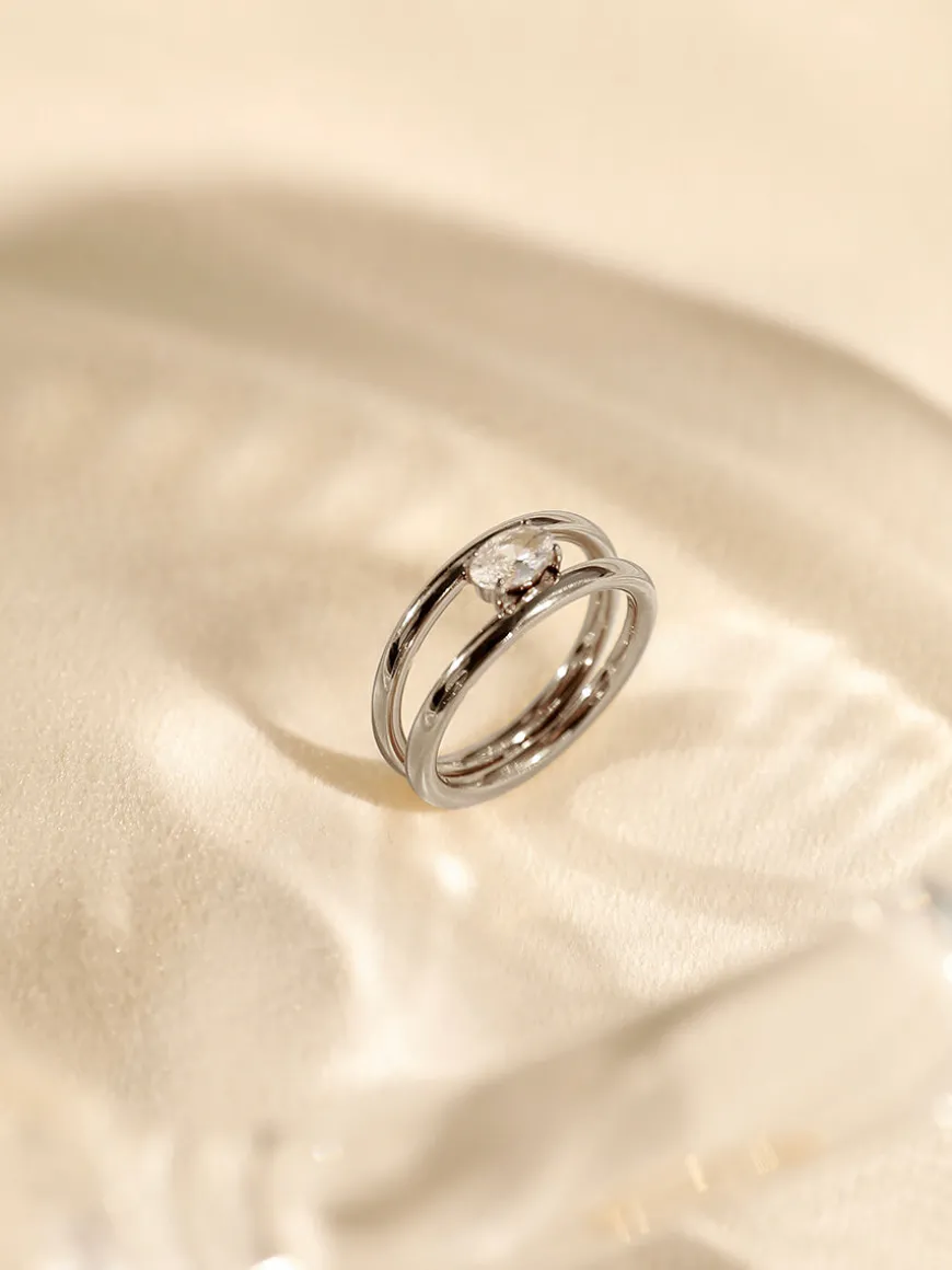 Sea and Sky Double Circular Ring