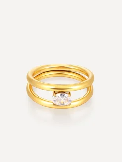 Sea and Sky Double Circular Ring