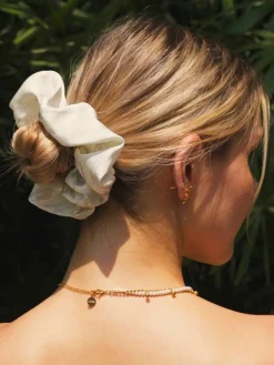 Serene Flow White Scrunchie