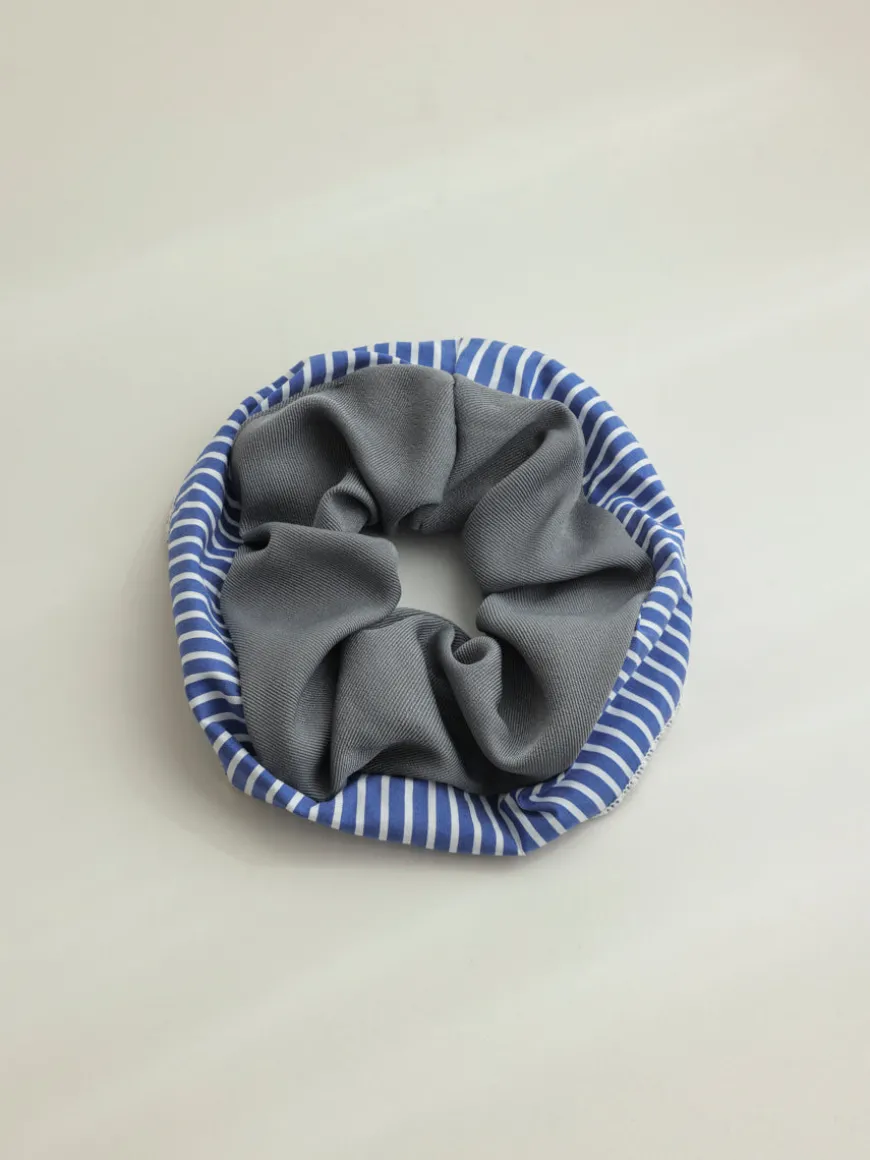 Serene Stripes Navy-striped Scrunchie