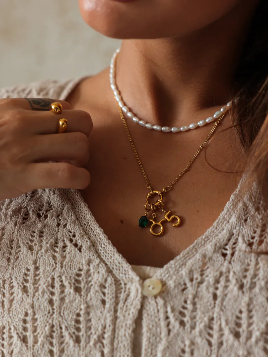 Shining Birth Emerald Ketten-Charm