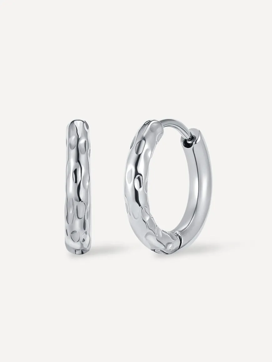Small Half Texture Hoop Ohrringe