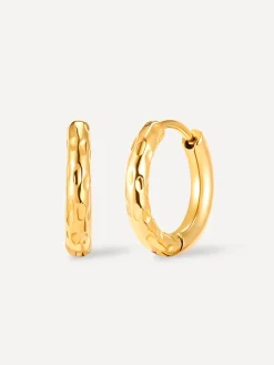 Small Half Texture Hoop Ohrringe