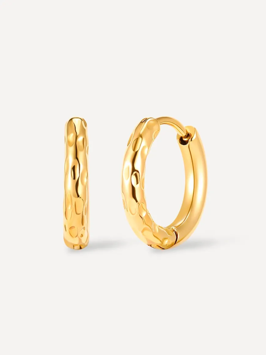 Small Half Texture Hoop Ohrringe