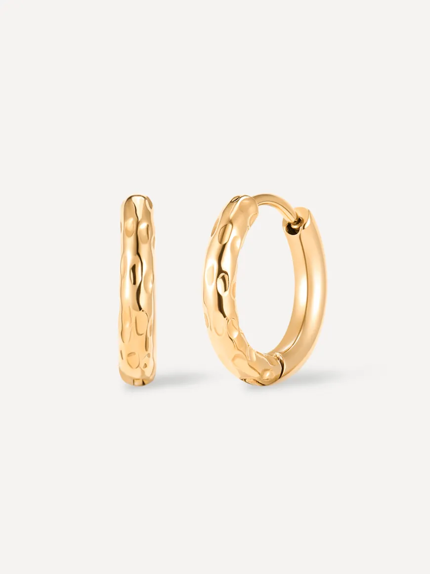 Small Half Texture Hoop Ohrringe