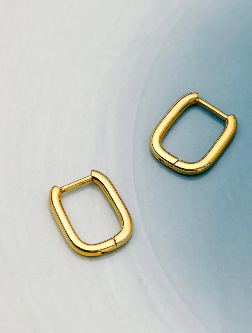Small Square Hoop Ohrringe