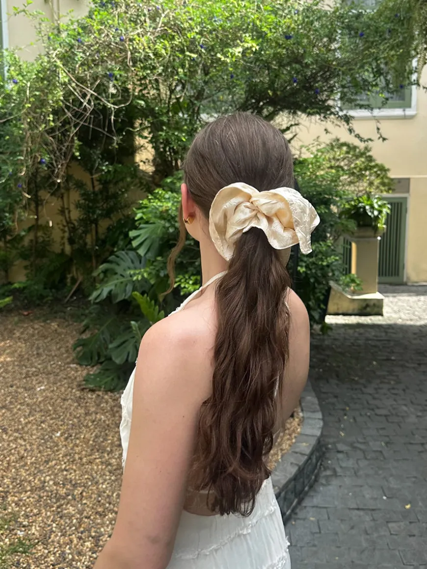 Soft Grace Beige Scrunchie